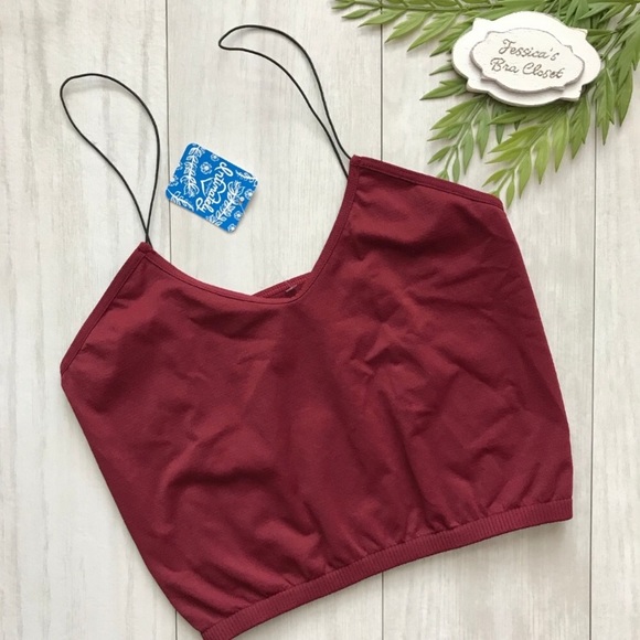 Free People Other - FREE PEOPLE Skinny Strap Brami Crop Top WINE NWT